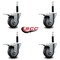 Service Caster 3.5'' Thermoplastic Rubber Swivel 3/4'' Expanding Stem Caster Set Total Lock Brake, 4PK SCC-EXTTL20S3514-TPRB-34-4 - alternate 3